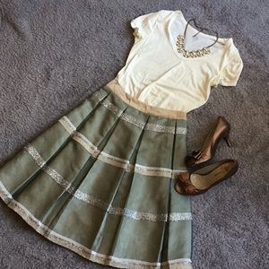Sage & Sparkle Pleated Party Skirt Sz. Small